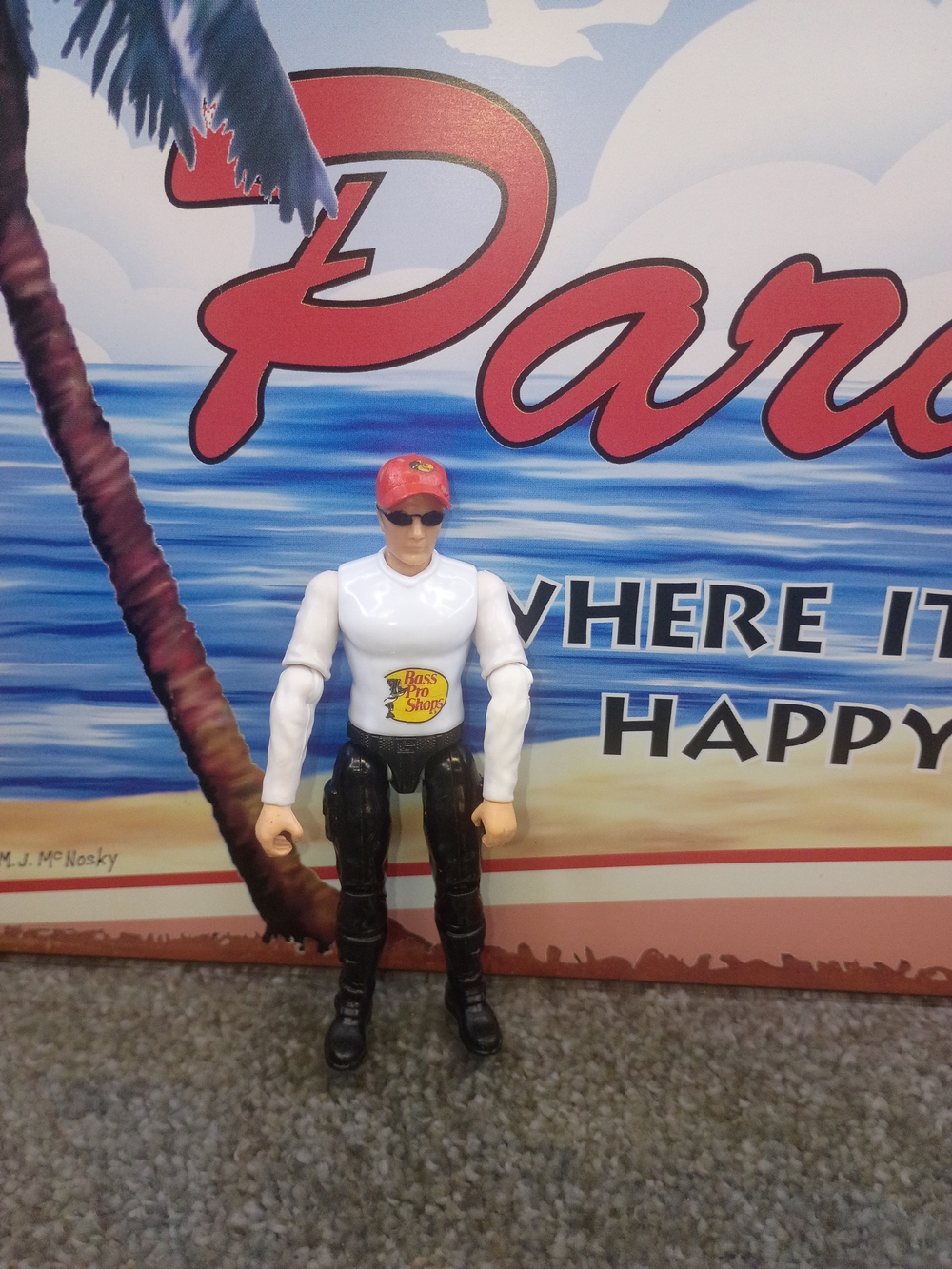Bass Pro Shops Red White and Black Action Figure